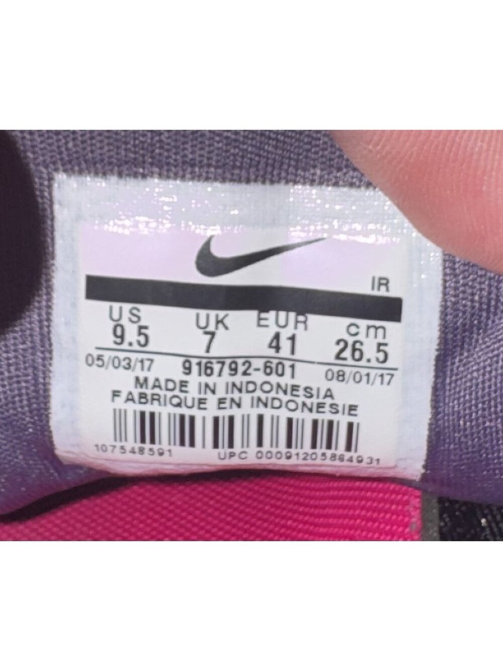 Nike CK Racer Womens Athletic Running Shoes Size 9.5 Purple Pink Gray Black - Picture 8 of 8